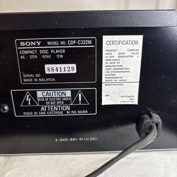 SONY LBT-D107R Compact Stereo System Dual Cassette 5 Disc CD Player Plays Great! - Picture 8 of 9